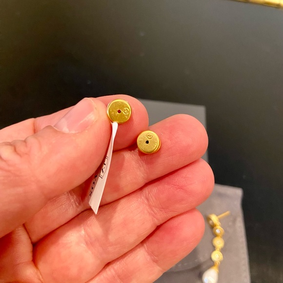 Julie Vos NWT authentic rare luxury minimalist pearl CZ drop statement earrings - Picture 14 of 17